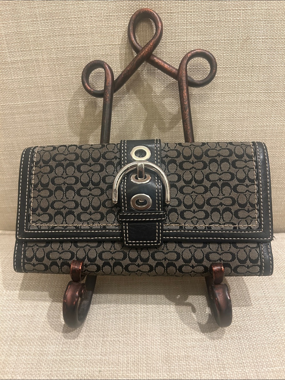 Coach Vintage Signature Mini C Soho Trifold  Wallet in Jacquard Canvas